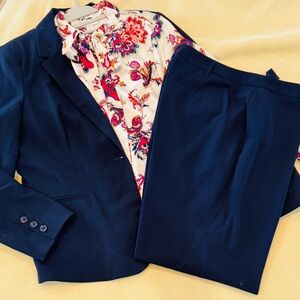 Women’s Navy Blazer and Pants Set